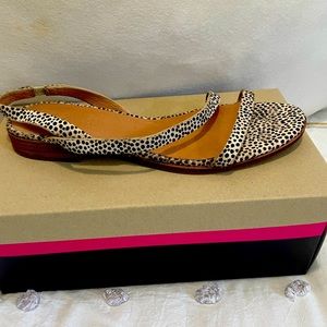 Madewell calfskin animal print sling back sandals